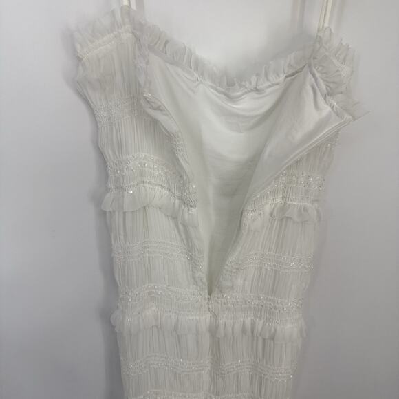 Commense Spaghetti Strap Tiered Maxi Dress size XL White Sparkle Bodycon NEW - Picture 14 of 16